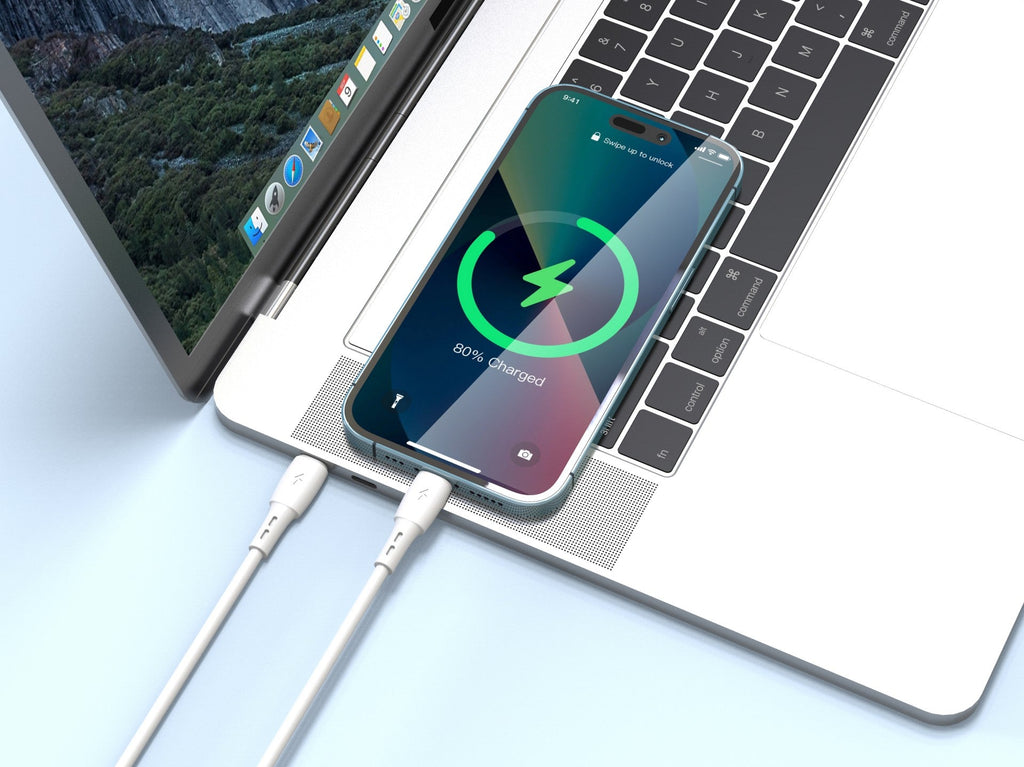 Techancy Cabo De Dados USB C to Lightning Branco TB1778, Carregamento Pd30W, 30cm Adequado Para Utilização Com Power Bank-3