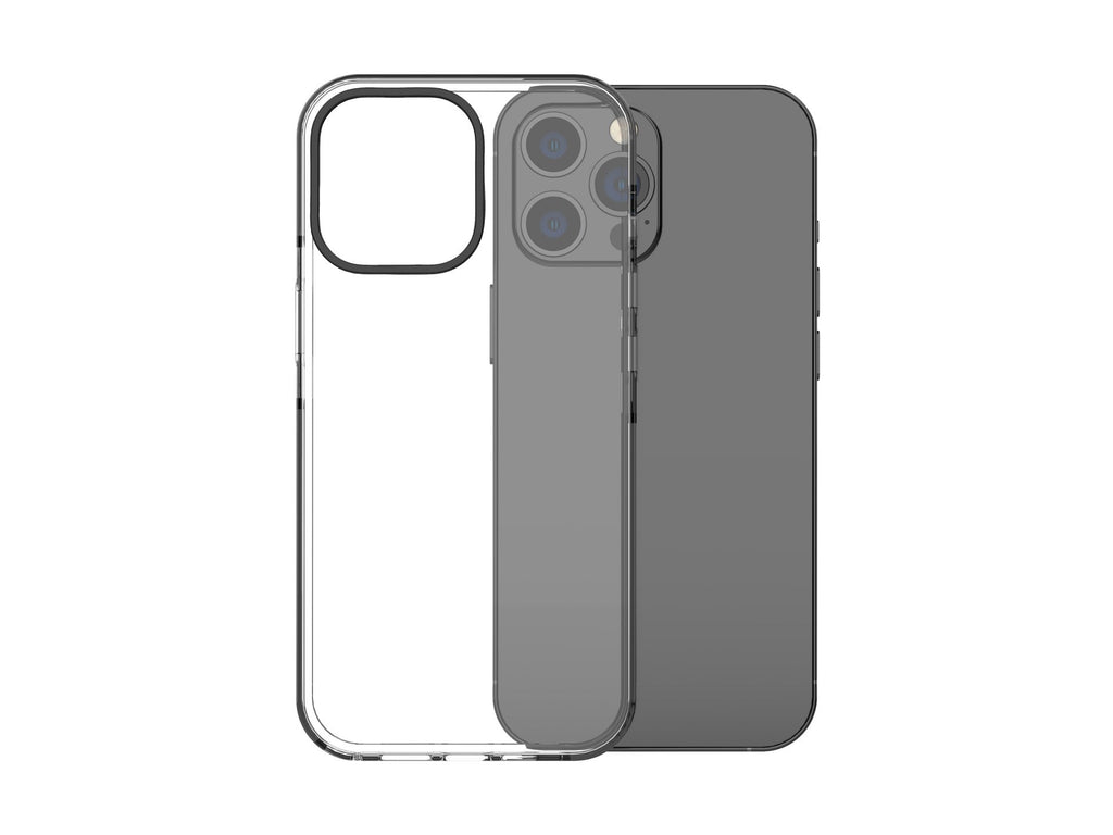 Capa transparente para telemóvel Techancy New Acrylic, KX5602, compatível com iPhone 14 Pro, transparente + Preto-0
