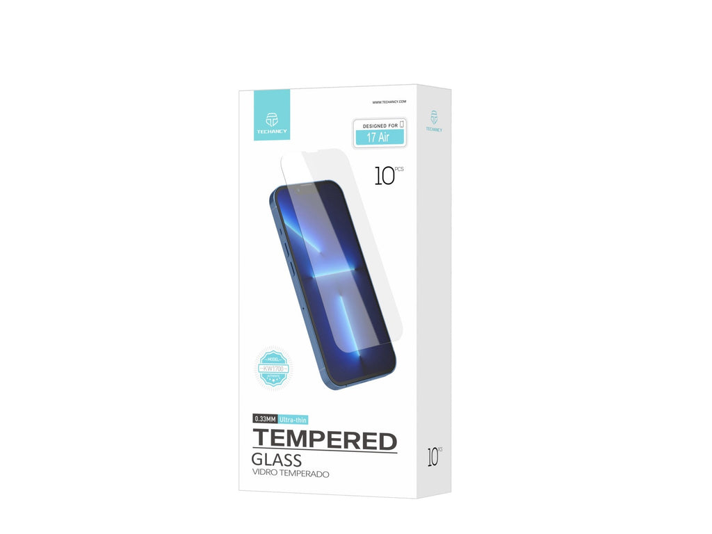 Techancy Pelicula de Vidro Temperado para iPhone 17 Air KW1700, 0.33MM Ultra Fino, Anti Impressao Digital, Anti Riscos, Transparente HD-2
