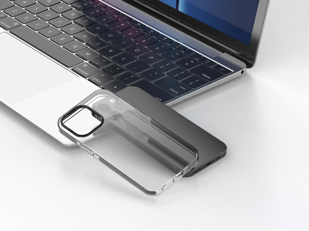 Capa transparente para telemóvel Techancy New Acrylic, KX5602, compatível com iPhone 14 Pro, transparente + Preto-3