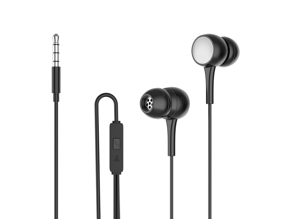 Techancy Auscultadores Intra-Auriculares Com Fios Pretos 1,2 M TD8057, Tomada De 3,5 Mm Compatível Com Telemóveis/Pc/Mp3, Etc.-0