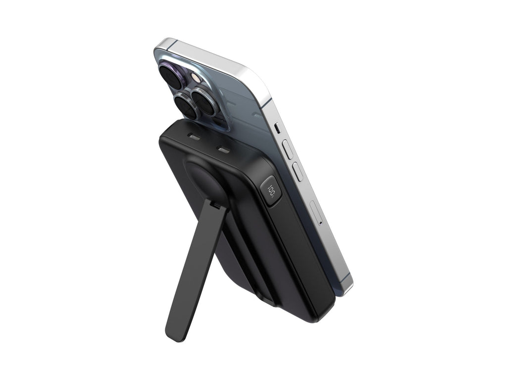 Techancy Power Bank Magnetico TF2786 10000mAh Carregamento Rapido Sem Fios 15W PD 20W Compativel com MagSafe Suporte Integrado Ecrã LED Preto-1