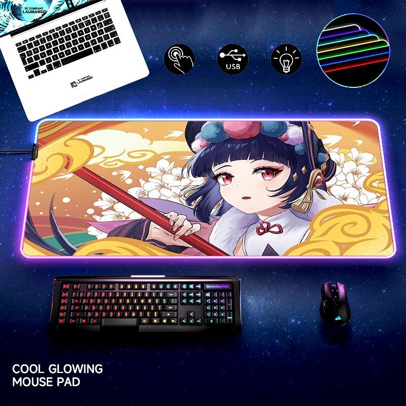 RGB LED Genshin Impact Luminous Keyboard Mat